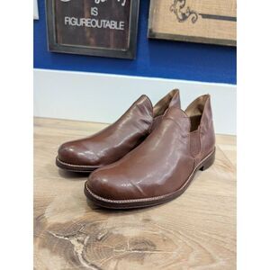 Skamps Romeo Slip-On Shoes Men’s 9 Brown Leather Handcrafted Made in USA EUC